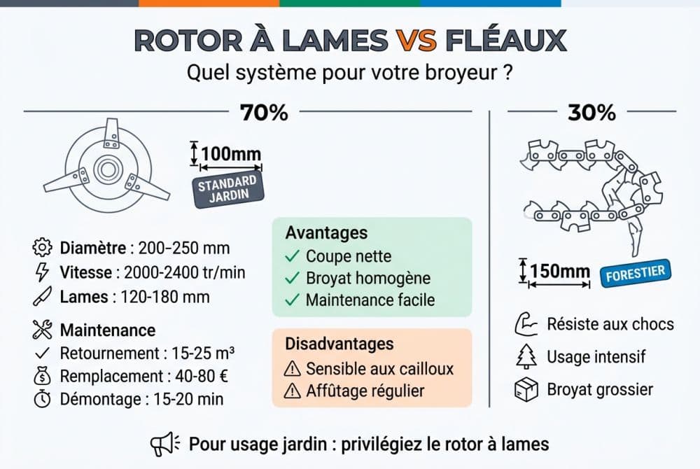 Rotor à fléaux vs système à couteaux : impacts réels sur votre utilisation