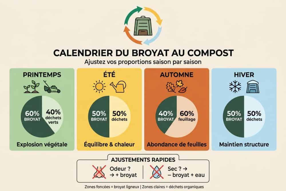 Le calendrier saisonnier des apports de broyat